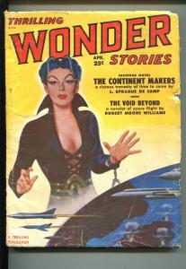 THRILLING WONDER STORIES 4/1951-L SPRAGUE DE CAMP-CARTER SPRAGUE-PULP-good
