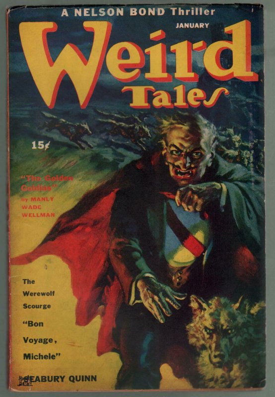 Weird Tales 1/1944-Bok-pulp horror & fantasy-Harold deLay-Bradbury-VG/FN