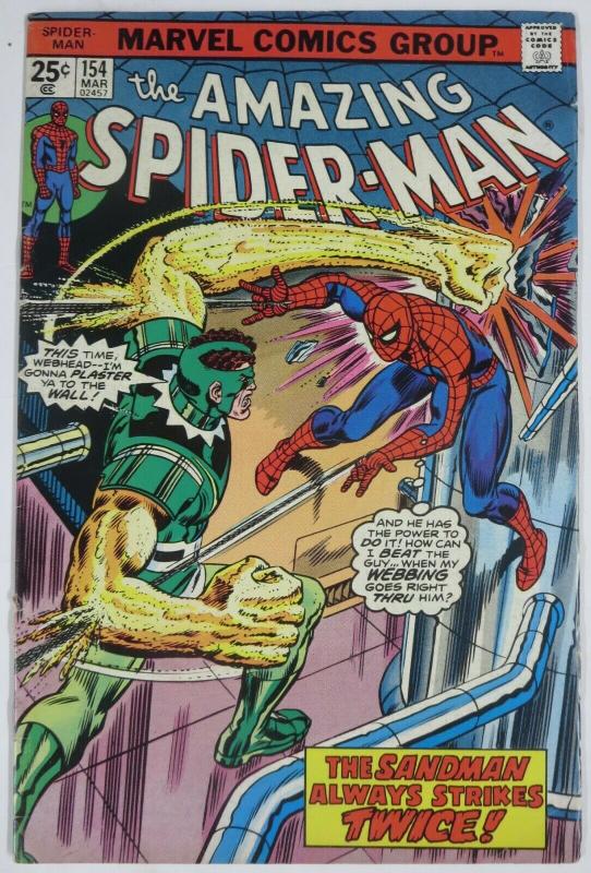 AMAZING SPIDER-MAN  #154 (Marvel,3/1976) FINE Sandman! Wein & Sal Buscema