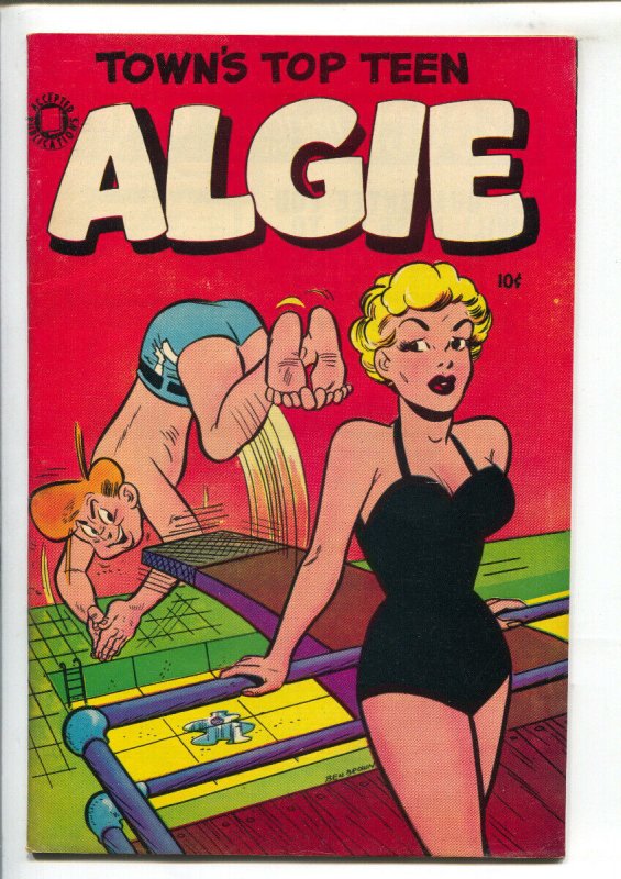 Algie #3  1954-Accepted -Spicy headlight swimsuit cover by Ben Brown-teen hum...