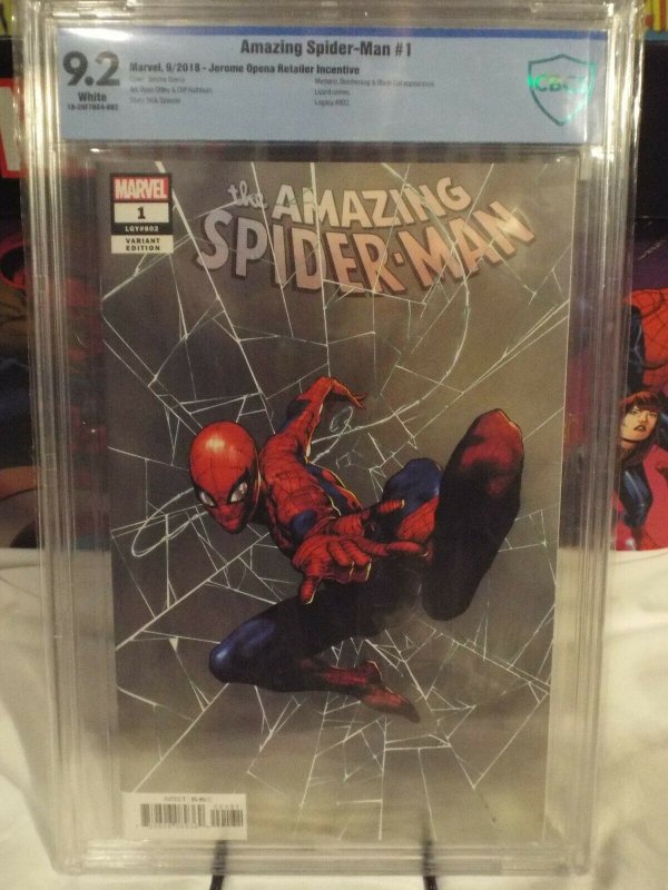 Amazing Spider-Man #1  CBCS 9.2  NM- 2018 Jerome Opena Retailer Incentive