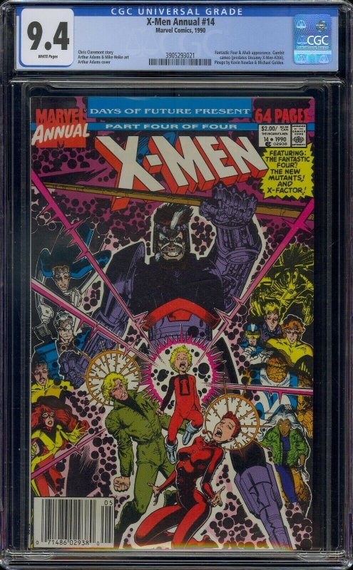 X-MEN ANNUAL #14 CGC 9.4 1ST GAMBIT CAMEO WHITE PAGES NEWSSTAND