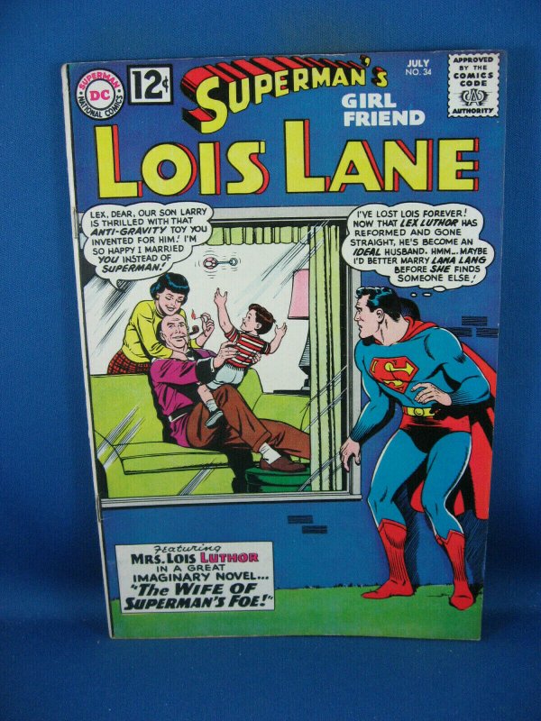 Superman Girlfriend LOIS LANE 34 F VF LEX LUTHOR 1962