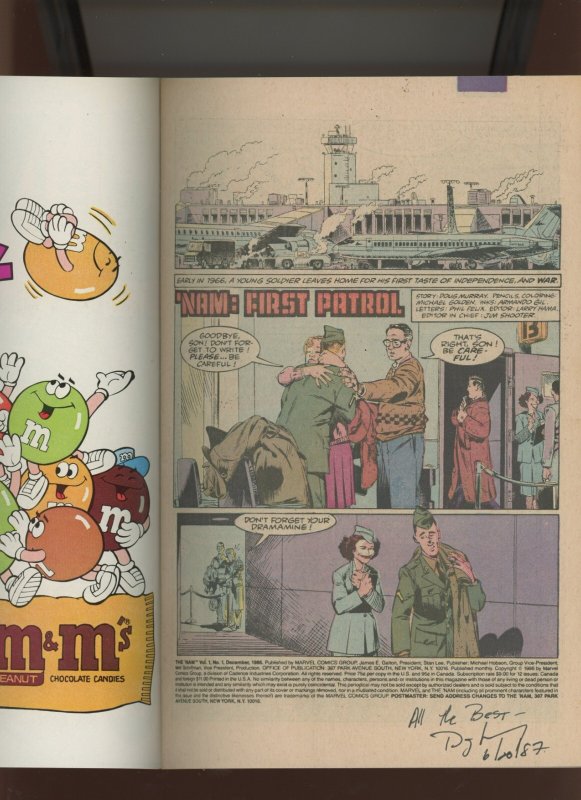 The 'Nam #1 - INTERIOR PAGE SIGNED BY DOUG MURRAY! (9.0) 1986