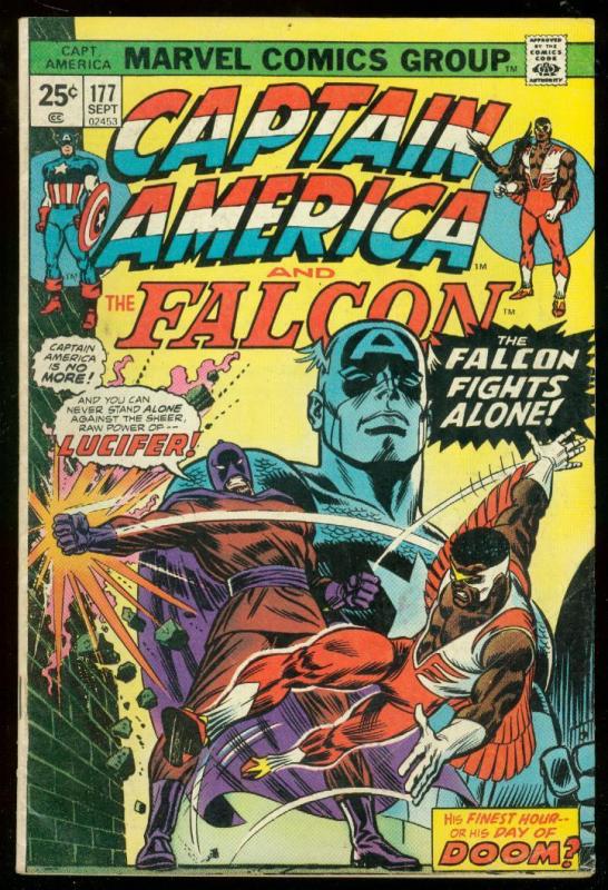 CAPTAIN AMERICA #177 1974-FALCON-LUCIFER FN