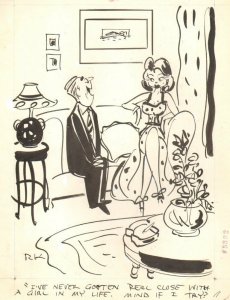 Babe on Couch - 1957 Humorama art by Reamer Keller