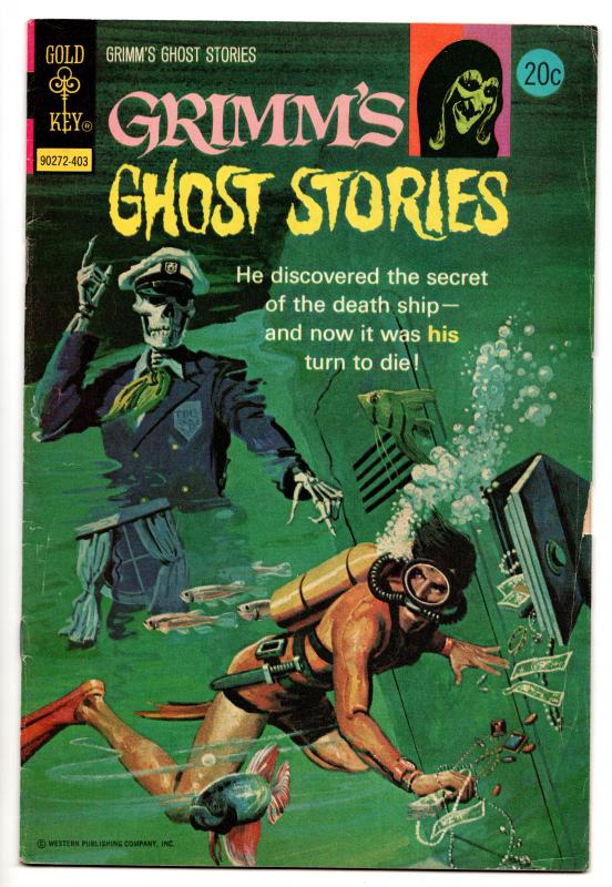 Grimm's Ghost Stories # 15 - Treachery Below (Gold Key, 1974) - VG/FN