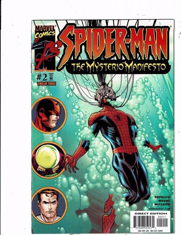 Lot of 2 Spider-Man The Mysterio Manifesto Marvel Comic Books #2 3 BH51