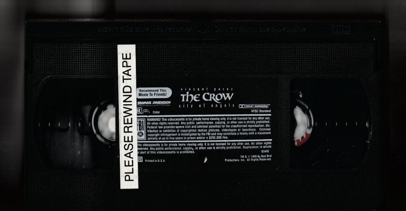 The Crow – City of Angels Director's Cut VHS   Iggy Pop ! Mia Kurshner !