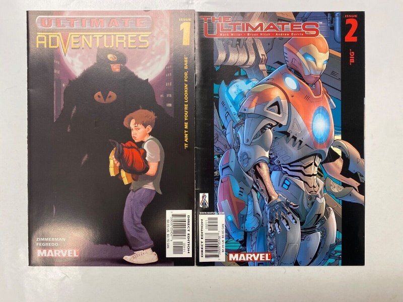 3 MARVEL comic book Ultimate Adventures #1 Ultimates #2 Vision #0 55 KM10