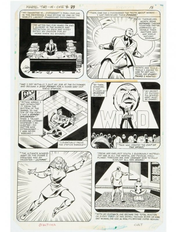 Marvel Two-In-One #89 Original Artwork Kupperberg & Stone Marvel 1982 + NM comic 