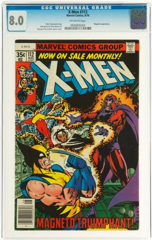 X-MEN #112 CGC 8.0 (Marvel 1978) Magneto + Classic cover art by George Perez 