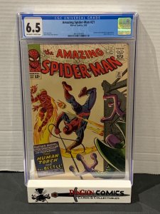 Amazing Spider-Man # 21 CGC 6.5 1965 Beetle Appearance Spider-Man Pin Up