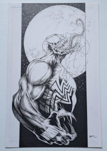 2015 VENOM IN THE MOONLIGHT JAMIE BIGGS ORIGINAL COMIC ART 11 X 17