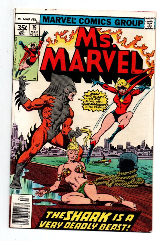 Ms Marvel #15 newsstand - Namorita - 1977 - VG/FN