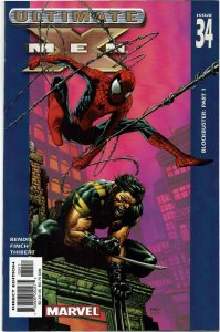 Ultimate X-Men #34 Brian Bendis Spider-Man Weapon X NM