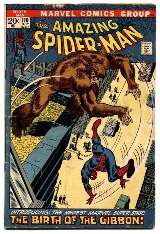 Amazing Spider-Man #110 1972- 1st Gibbon- G