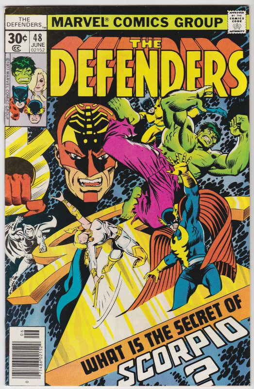 Defenders #48 (June 1977) 8.5 VF+ Marvel Moon Knight app Comic