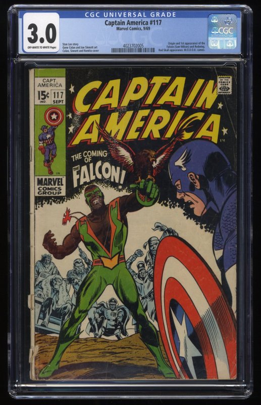 Captain America #117 CGC GD/VG 3.0 1st Appearance Falcon! Stan Lee!