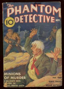 PULP:  PHANTOM DETECTIVE NOV 1937-MINIONS OF MURDER GRAVE PULP VG