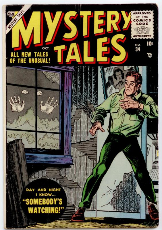 Mystery Tales #34 (Atlas 1955) FN 6.0  Carl Burgos, John Forte  PRE-CODE HORROR