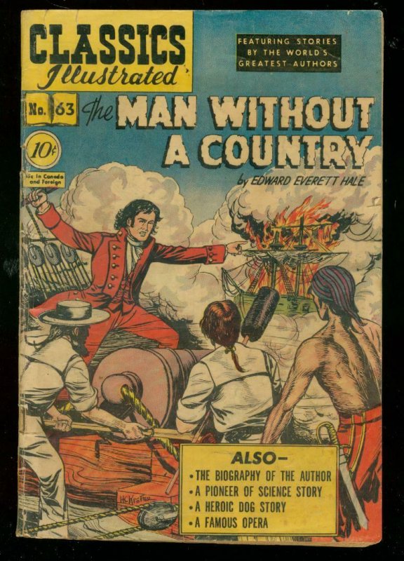 CLASSICS ILLUSTRATED #63 HRN 62-MAN WITHOUT COUNTRY-1ST VG