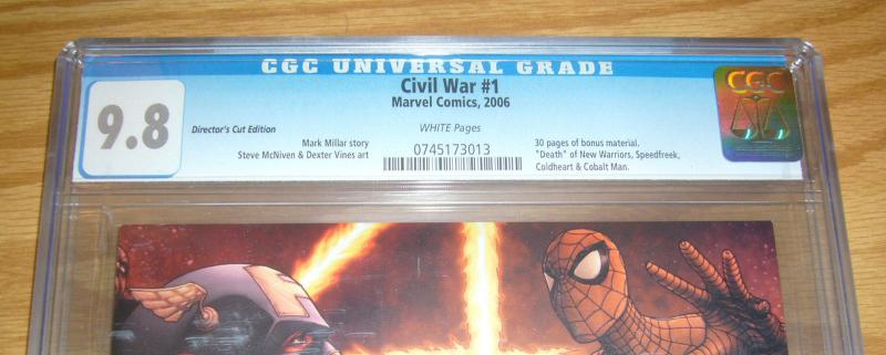 Civil War #1 CGC 9.8 marvel's avengers - director's cut edition - 30 bonus pages