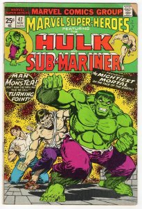 Marvel Super Heroes #47 VINTAGE 1974 Marvel Comics Hulk Sub Mariner 