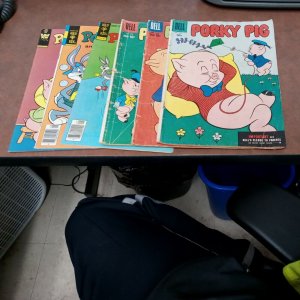 Porky Pig Six Issue Silver Bronze Age Cartoon Comic lot Run Set Collection Dell