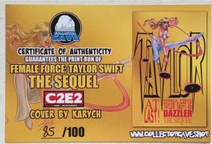 FEMALE FORCE TAYLOR SWIFT: THE SEQUEL C2E2 EXCLUSIVE KARYCH GOLD/BLACK FOIL SET.