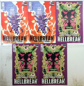 Hellbreak Lot of 5 #1 x2, 2 x3 (2015) Oni Press 1st Print Comic Books
