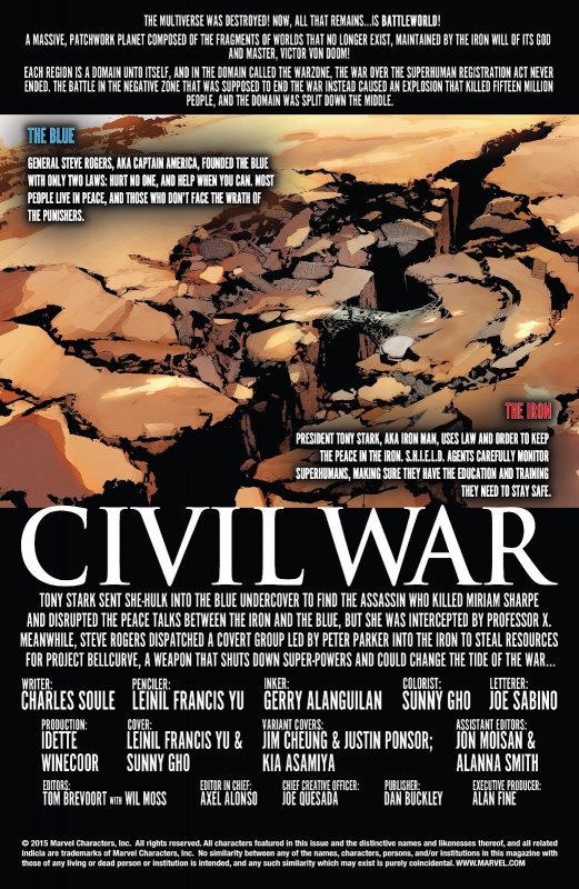 CIVIL WAR #03 (2015) LEINIL FRANCIS YU | DIRECT EDITION | SECRET WARS