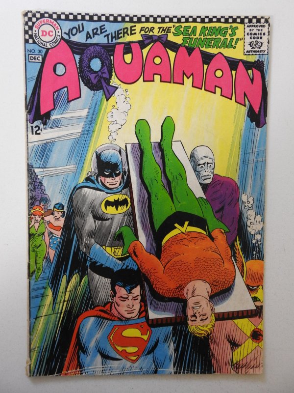 Aquaman #30 (1966) VG Condition moisture stain, 1/2 in spine split