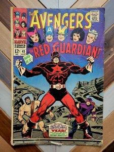 AVENGERS #43 GD/VG (Marvel 1967) 1st App & Cover RED GUARDIAN (Thunderbolts)