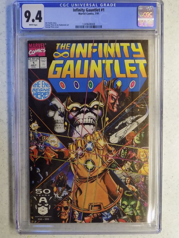 THE INFINITY GAUNTLET # 1 CGC 9.4. THANOS HOT BOOK