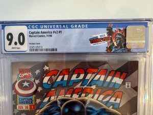 CAPTAIN AMERICA #V2 #1 CGC 9.0 WHITE PAGES VARIANT COVER (1996)