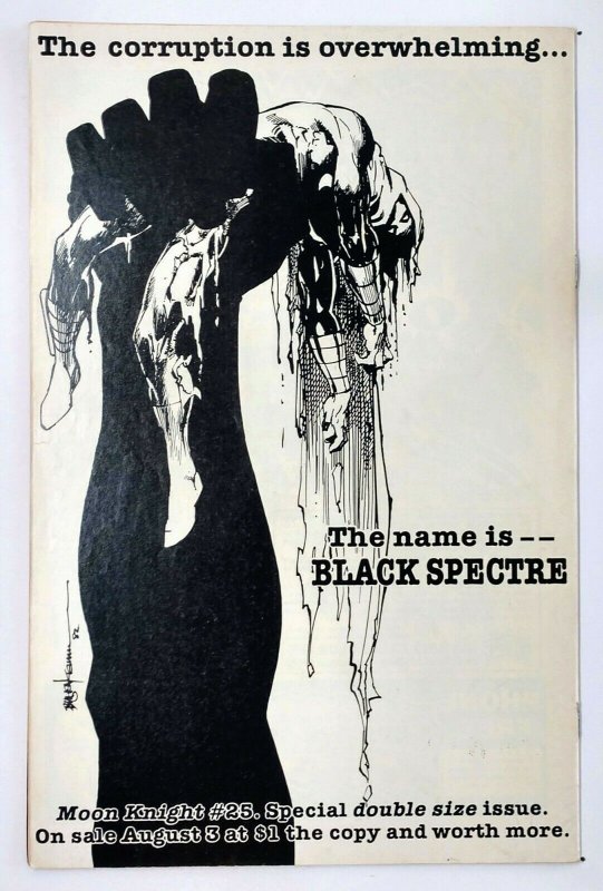 Moon Knight #24, Cover art by Bill Sienkiewicz