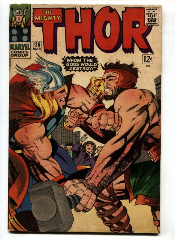 THOR #126-JACK KIRBY- -1966-MARVEL KEY ISSUE-HERCULES COVER-vg