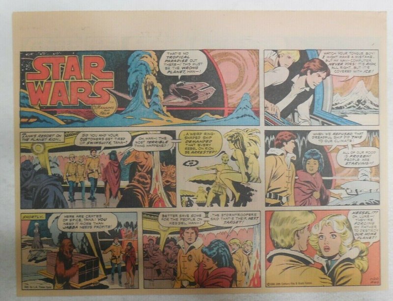 Star Wars Sunday Page #46 by Russ Manning from 1/20/1980 Large Half Page Size!