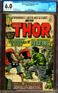 Journey Into Mystery #112 CGC Graded 6.0 Classic Thor vs. Hulk. Loki Origin