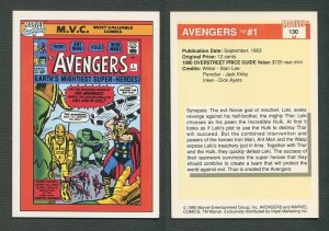 1990 Marvel Comics Card  #130 (Avengers #1 Cover) NM+