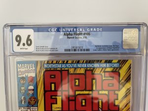 ALPHA FLIGHT #106 CGC 9.6 - Northstar Revealed, 1st App Major (1992)