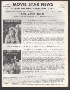 Movie Star News Mail Order Sales Catalog Supplement #J 1960's-Irving Klaw-8 x...