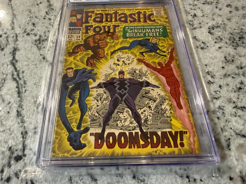 Fantastic Four # 59 CGC Graded 7.0 Marvel Comic Book 1967 Inhumans Dr. Doom JH28