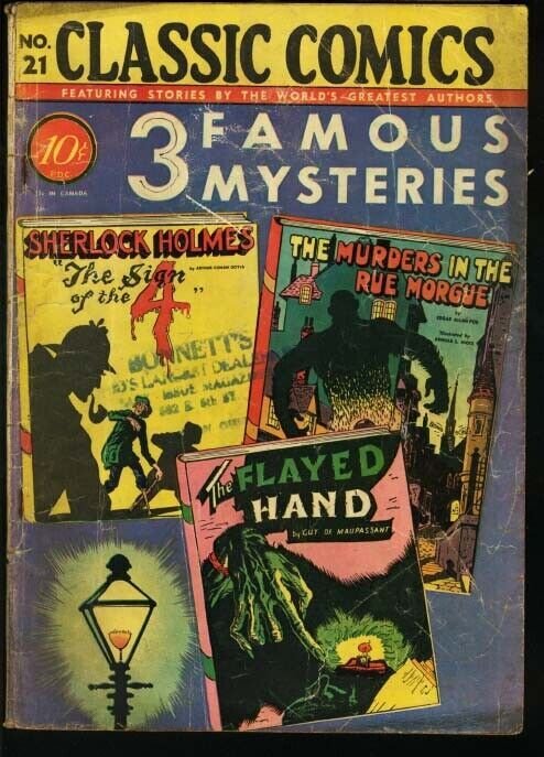 CLASSIC COMICS #21-3 FAMOUS MYSTERIES-HRN 21-good minus G-