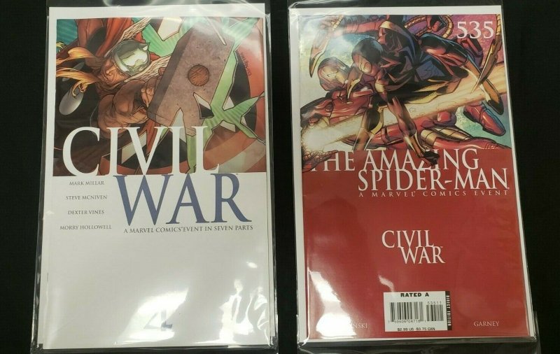 CIVIL WAR 4PC (VF/NM) X-MEN, SPIDER-MAN, YOUNG AVENGERS & RUNAWAYS 2006