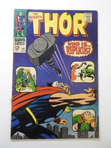 Thor #141 (1967) VG Condition cover and 1st 2 wraps detached bottom staple