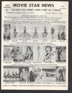 Movie Star News Mail Order Sales Catalog Supplement #JJ 1960's-Irving Klaw-8 ...