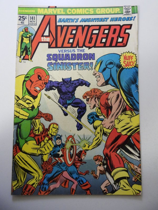 The Avengers #141 (1975) VG Condition centerfold detached at top staple