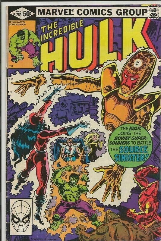 Incredible Hulk #259 ORIGINAL Vintage 1981 Marvel Comics Source Sinister 